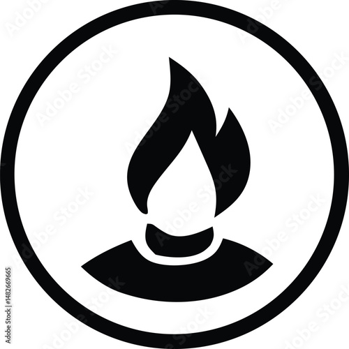 This yellow gas pump vector icon with a caution sign illustrates the flammable risk at the fuel station