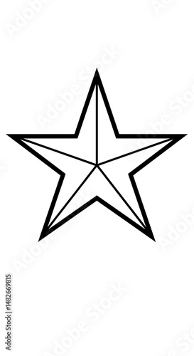 Bold Line Star: Minimalist Black & White Graphic