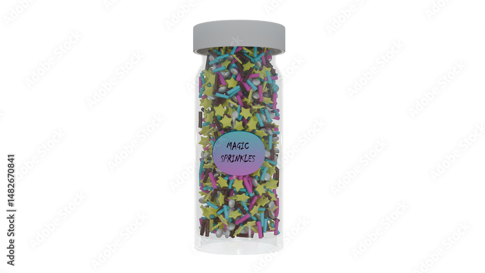 Fototapeta premium Sprinkles in transparent bottle