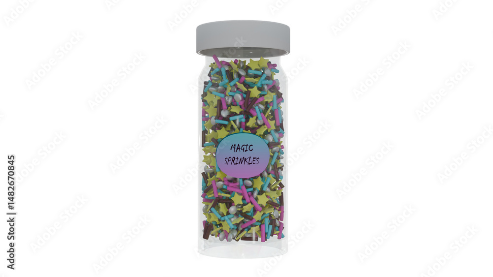Fototapeta premium Sprinkles in transparent bottle