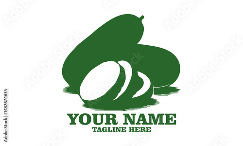 Photorealistic pickles bright green gherkins vector illustration and white background, Photorealistic pickles bright green gherkins vector logo icon