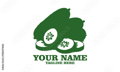 Photorealistic pickles bright green gherkins vector illustration and white background, Photorealistic pickles bright green gherkins vector logo icon