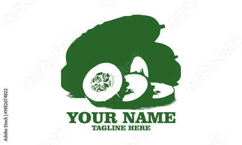 Photorealistic pickles bright green gherkins vector illustration and white background, Photorealistic pickles bright green gherkins vector logo icon