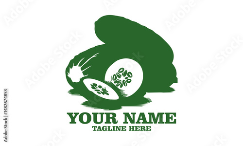 Photorealistic pickles bright green gherkins vector illustration and white background, Photorealistic pickles bright green gherkins vector logo icon