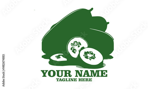 Photorealistic pickles bright green gherkins vector illustration and white background, Photorealistic pickles bright green gherkins vector logo icon