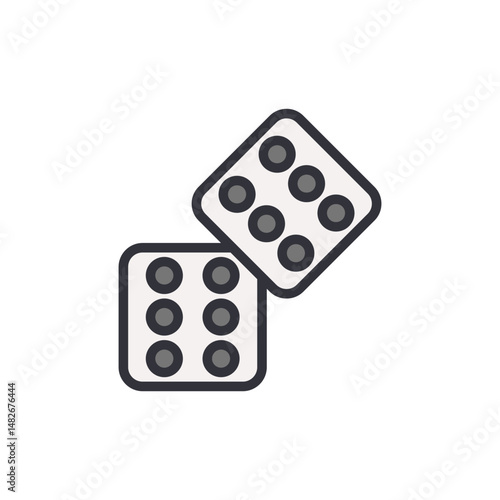Cartoon Dice Illustrating Games Of Chance And Casino Gambling Fun