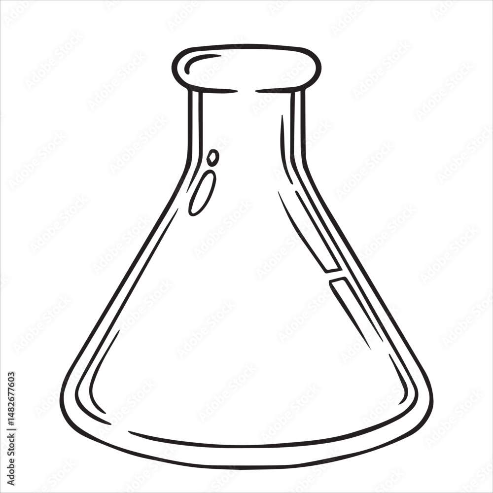 glass bottle for magic potion. simple vector line drawing glass bottle for magic potion. simple vector line drawing