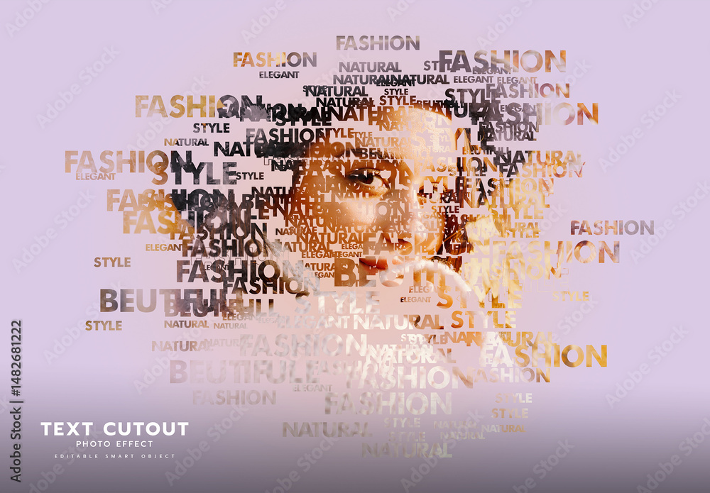 Text Art Photo Effect Mockup Stock Template | Adobe Stock