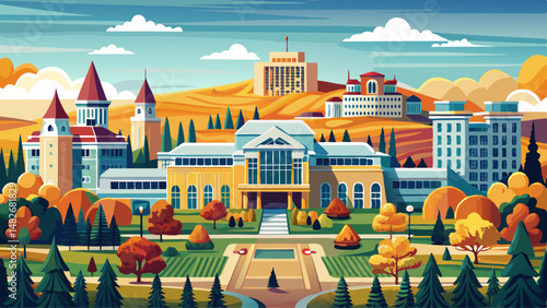 Edmonton, Alberta - Buildings and scenery on the campus of the University of Alberta in Edmonton very beautiful