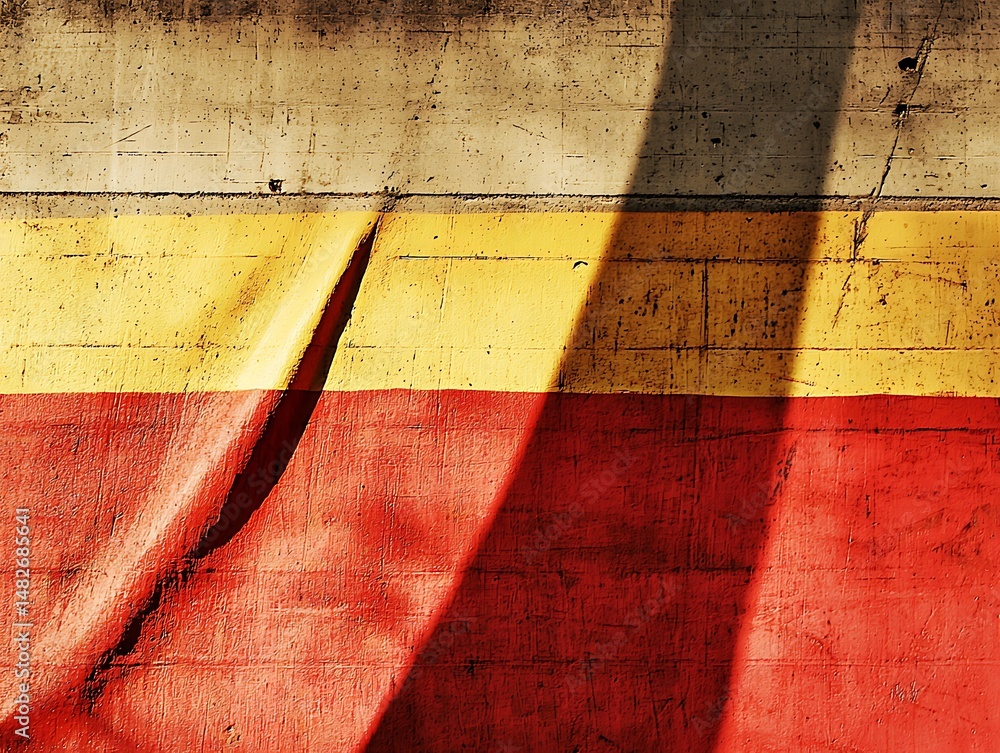 Naklejka premium Cracked flag painted on a wall