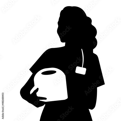 Silhouette of Nurse Holding Donation Kit for World Blood Donor Day