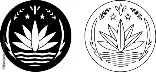 Black and white a national symbol of Bangladesh.
