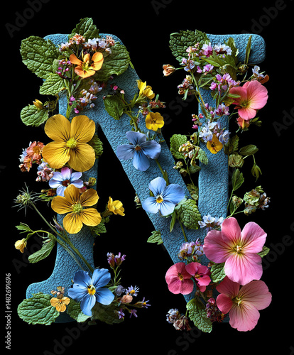floral, font, typography, flower, botanical, nature, garden, leaf, petal, vine, blossom, bloom, foliage, greenery, plant, rose, daisy, tulip, lily, sunflower, hibiscus, peony, orchid, marigold, lavend