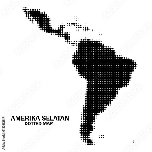 America continent dotted map. Stock vector illustration isolated on white background.