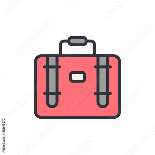 Stylized Pink Suitcase Illustration Ready For An Exciting Adventure