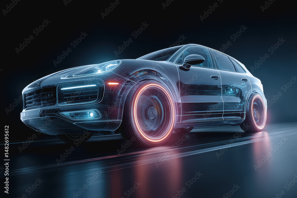 Futuristic car design representing the emerging trends in autonomous vehicle stocks and the future of transportation Futuristic car design representing the emerging trends in autonomous vehicle stocks and the future of transportation