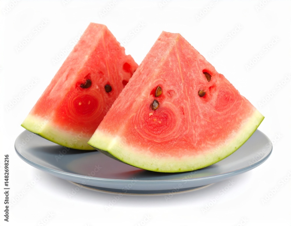 Fresh watermelon slice over white background Fresh watermelon slice over white background