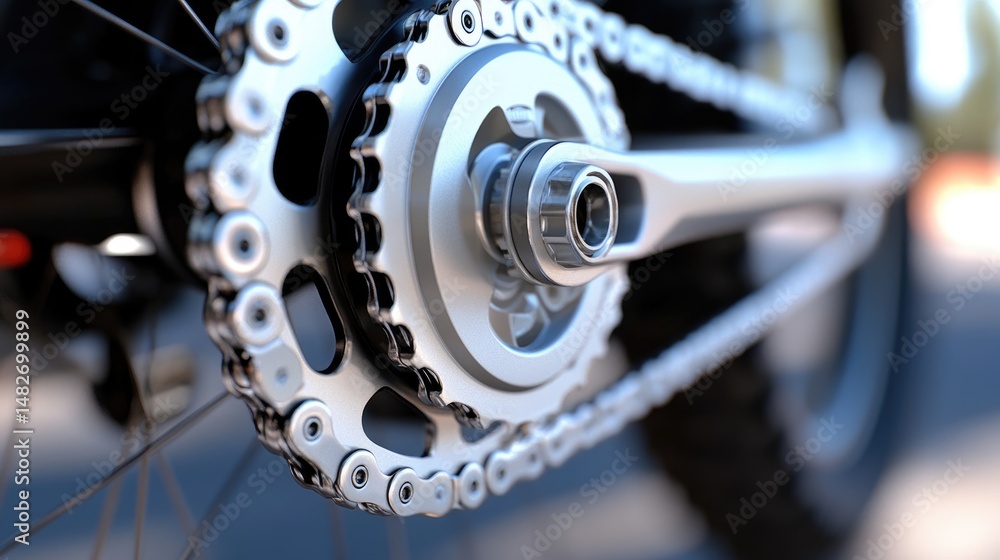 Fototapeta premium Close-up of bicycle drivetrain components