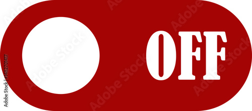 Power off button icon. Turn off switch button. Off toggle switch buttons. Off vector with red color isolated on transparent background.