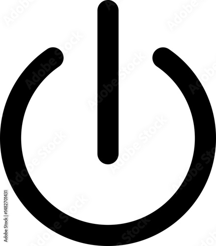 Power off button icon. Turn off switch button. Off toggle switch buttons. Off vector with red color isolated on transparent background.