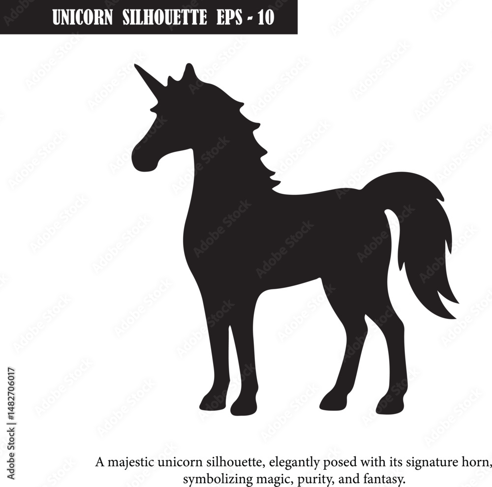 Majestic Unicorn Silhouette | Elegant Unicorn Illustration | Fantasy Unicorn Art Majestic Unicorn Silhouette | Elegant Unicorn Illustration | Fantasy Unicorn Art