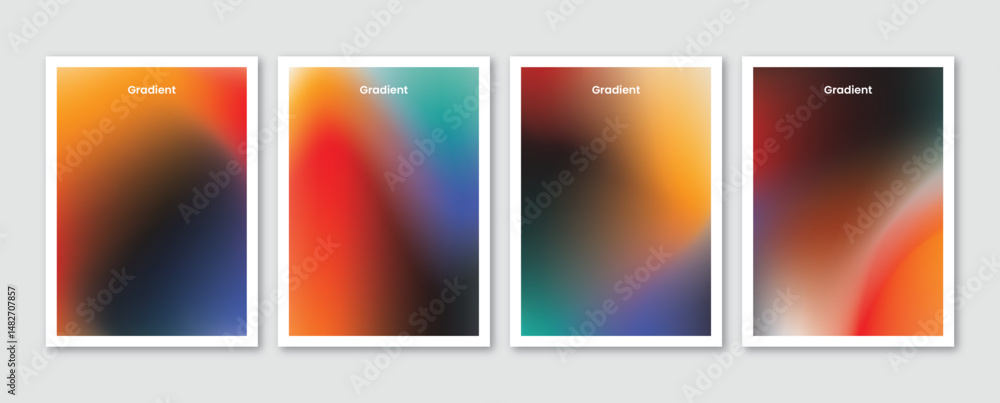 Naklejka premium Abstract colorful gradient blur background. Business or advertising design. Collection of templates for wallpaper, poster, web, banner, flyer and social media.