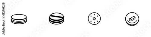 Illustration of various layered desserts representing pastries, cookies, and sweet treats in a vector design