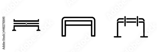 Different designs of parallel bars used in gymnastics for strength training and competitive sports