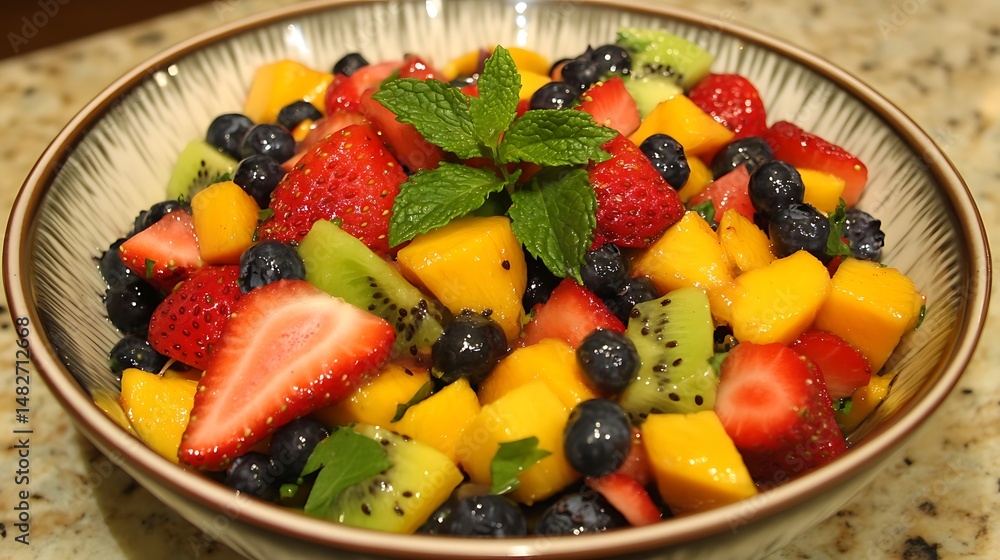 Fresh Fruit Salad with Strawberries, Blueberries, Mango, and Kiwi Fresh Fruit Salad with Strawberries, Blueberries, Mango, and Kiwi