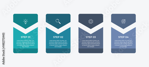 vector illustration Infographic design template with icons and 4 options or steps. Can be used for process, presentations, layout, banner,info graph.