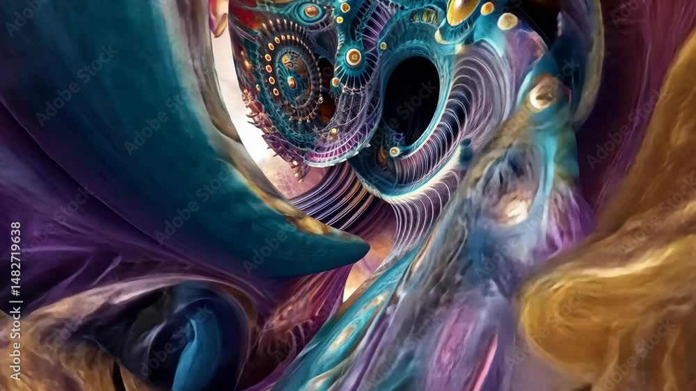 Dynamic kaleidoscopic journey through mesmerizing abstract worlds