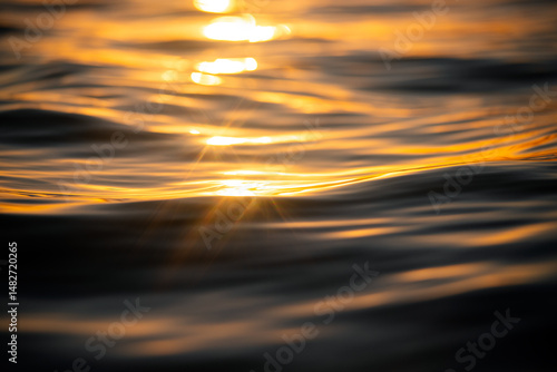 Water surface with sunlight reflected on it.