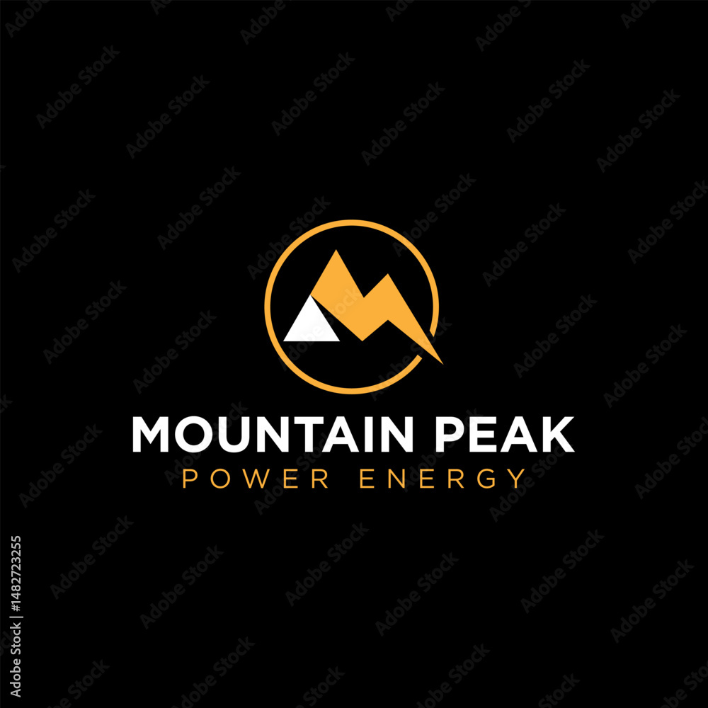 Modern energy logo with mountain and lightning symbol, representing strength, sustainability, and peak performance. Ideal for power, battery storage, and renewable energy brands. Modern energy logo with mountain and lightning symbol, representing strength, sustainability, and peak performance. Ideal for power, battery storage, and renewable energy brands.