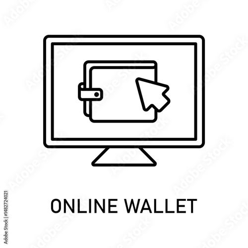 Icon a online wallet, isolated against a clean background.