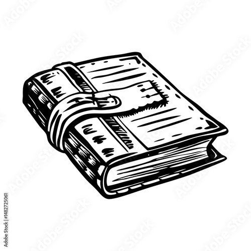 A sketchy style illustration of a ledger book