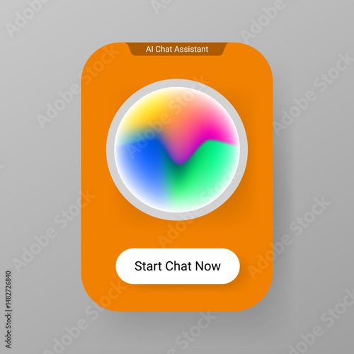 AI Chat Assistant Start Screen Interface Template