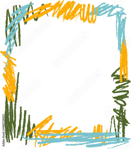 Doodle Childish Rectangle Frame