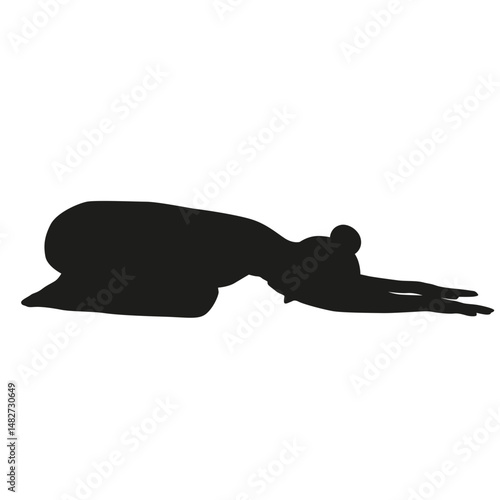 Gym exercise silhouette child pose