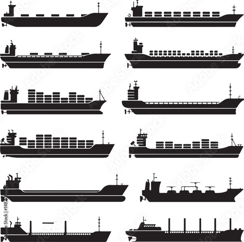 Classic Sailing Ship Silhouette

Modern Cruise Liner Vector Design

Cargo Ship at Sea Silhouette

Pirate Ship with Sails Silhouette Art

Ship on Ocean Waves Vector Scene