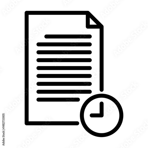pending task outline icon. delay task black line illustration.