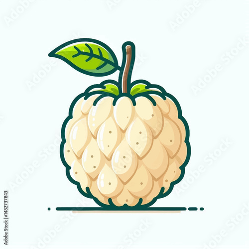 A custard apples soft form rests on a gentle plane inviting a sweet visual feast