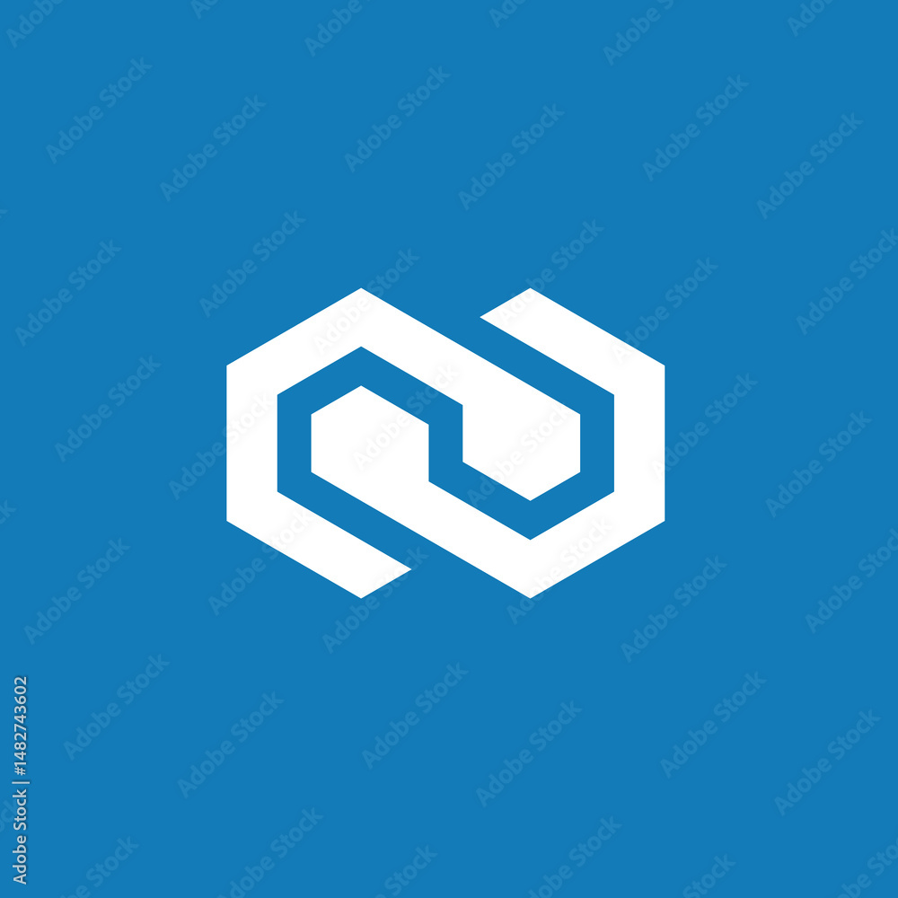 Fototapeta premium Infinite Cube logo design vector template
