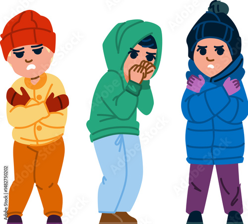 fear kid boy shiver vector