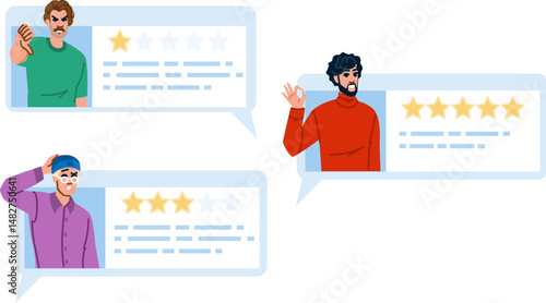 review man customer feedback vector