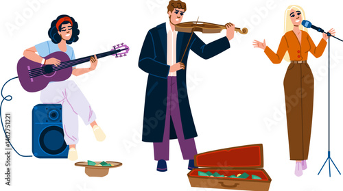 artist street musician vector