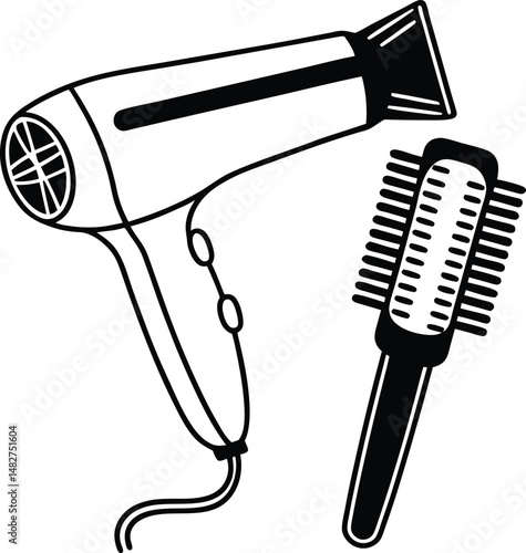 hair dryer on white background