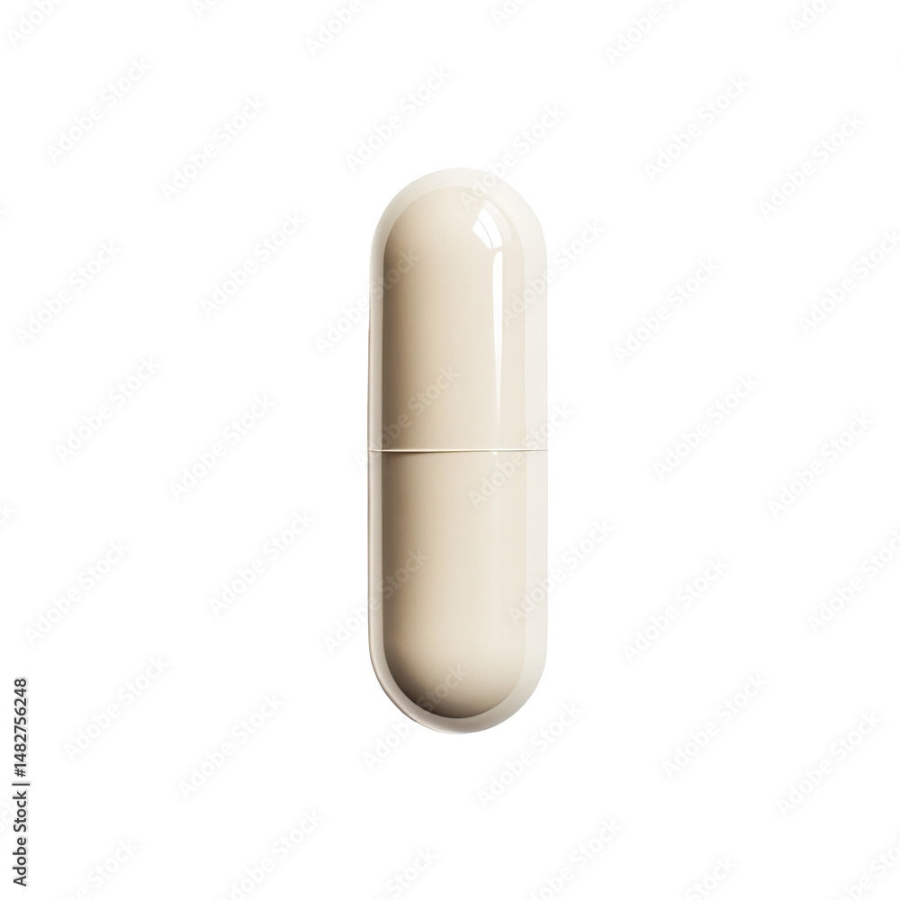 Single, off-white, oblong capsule Single, off-white, oblong capsule