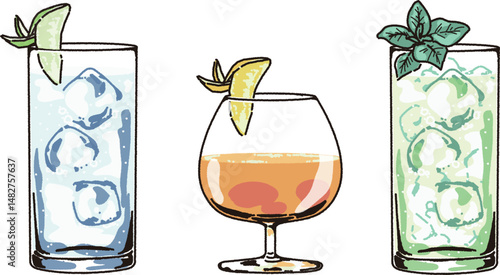 カクテルのイラスト
