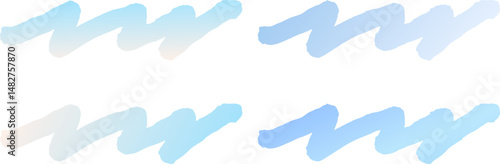 イラスト素材：水彩のラインのあしらい　線　ベクター　watercolor lines.Hand drawn brush lines.