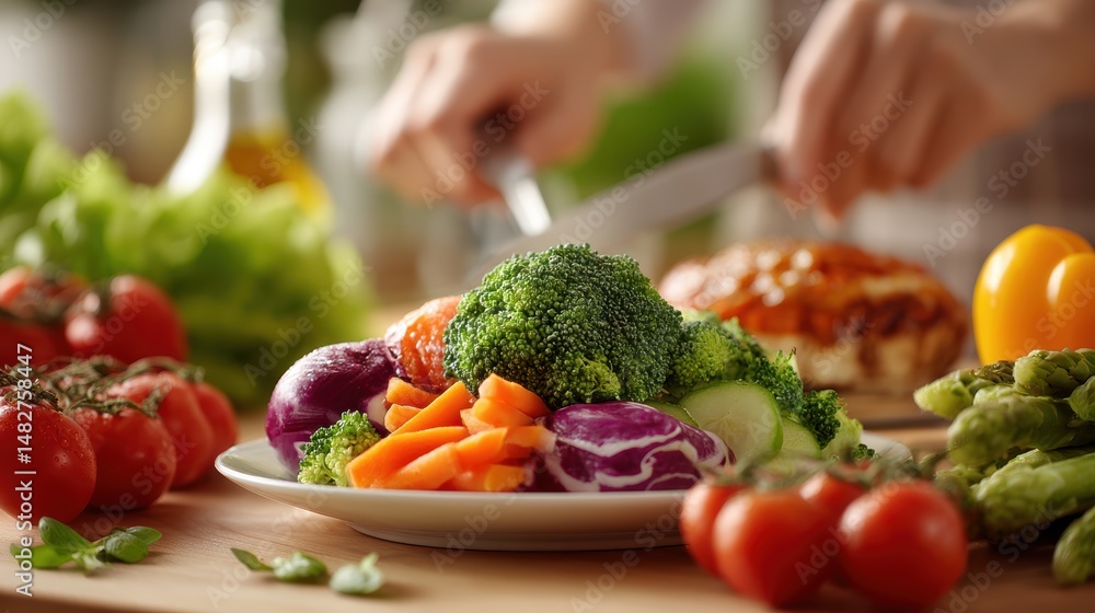 The concept of healthy eating, with a focus on vibrant vegetables and wholesome meals. The concept of healthy eating, with a focus on vibrant vegetables and wholesome meals.